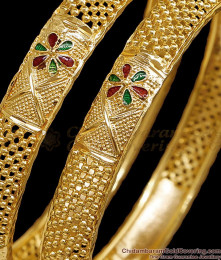 BR2729-2.8 Size High Quality Gold Plated Bangle Enamel Design Bridal Jewelry BR2729-2.8 Size High Quality Gold Plated Bangle Enamel Design Bridal Jewelry