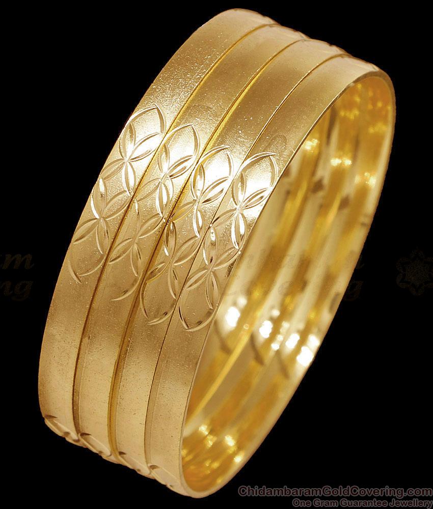 BR2734-2.6 Size Set of Four Plain Micro Gold Plated Bangle At Affordable Price BR2734-2.6 Size Set of Four Plain Micro Gold Plated Bangle At Affordable Price