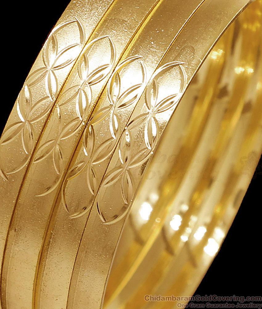 BR2734-2.6 Size Set of Four Plain Micro Gold Plated Bangle At Affordable Price BR2734-2.6 Size Set of Four Plain Micro Gold Plated Bangle At Affordable Price