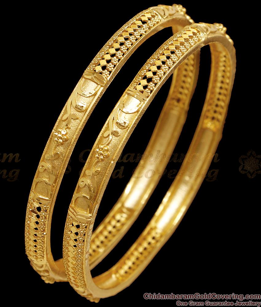 BR2742-2.6 Buy Real Gold Design Plain Bangle For Women Wedding Online