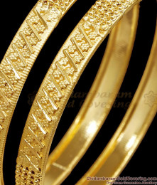 BR2745-2.8 Size Set Of 2 Matt Finish Forming Dubai Gold Bangle Bridal Collection BR2745-2.8 Size Set Of 2 Matt Finish Forming Dubai Gold Bangle Bridal Collection