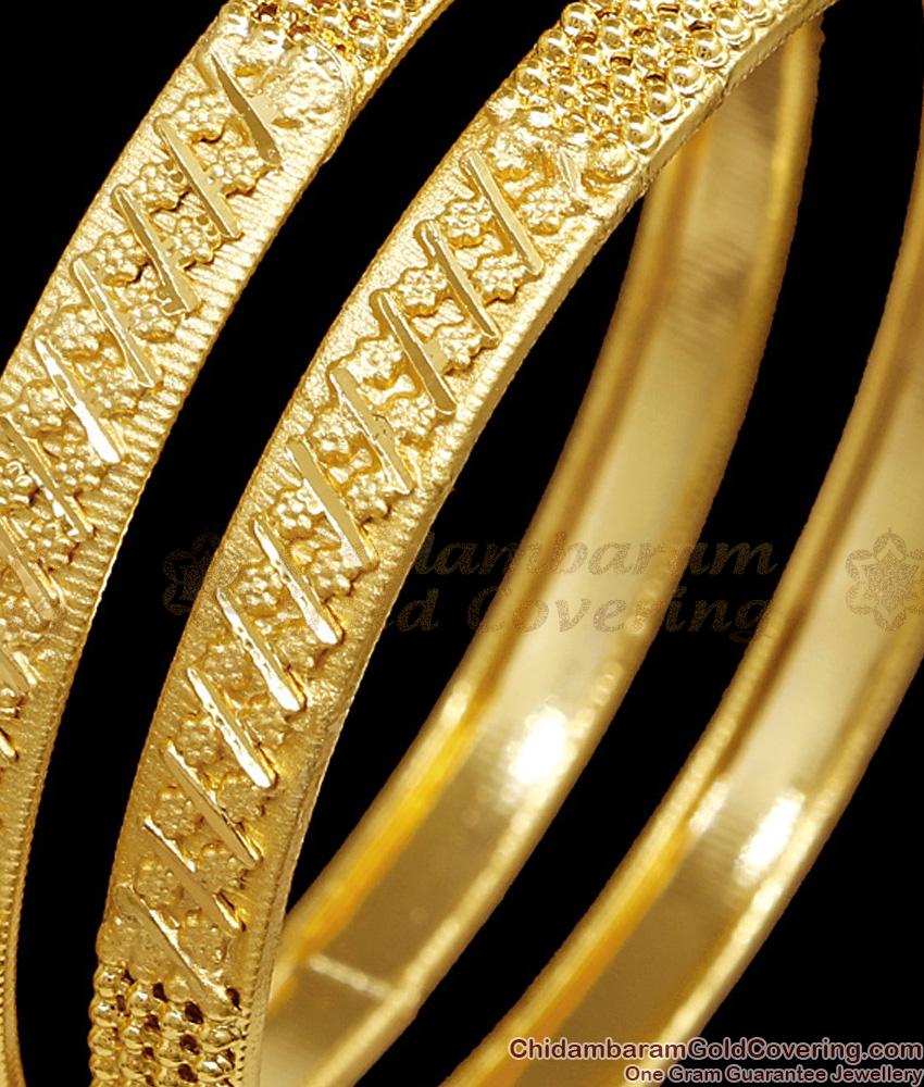 BR2745-2.6 Size Set Of 2 Matt Finish Forming Dubai Gold Bangle Bridal Collection BR2745-2.6 Size Set Of 2 Matt Finish Forming Dubai Gold Bangle Bridal Collection