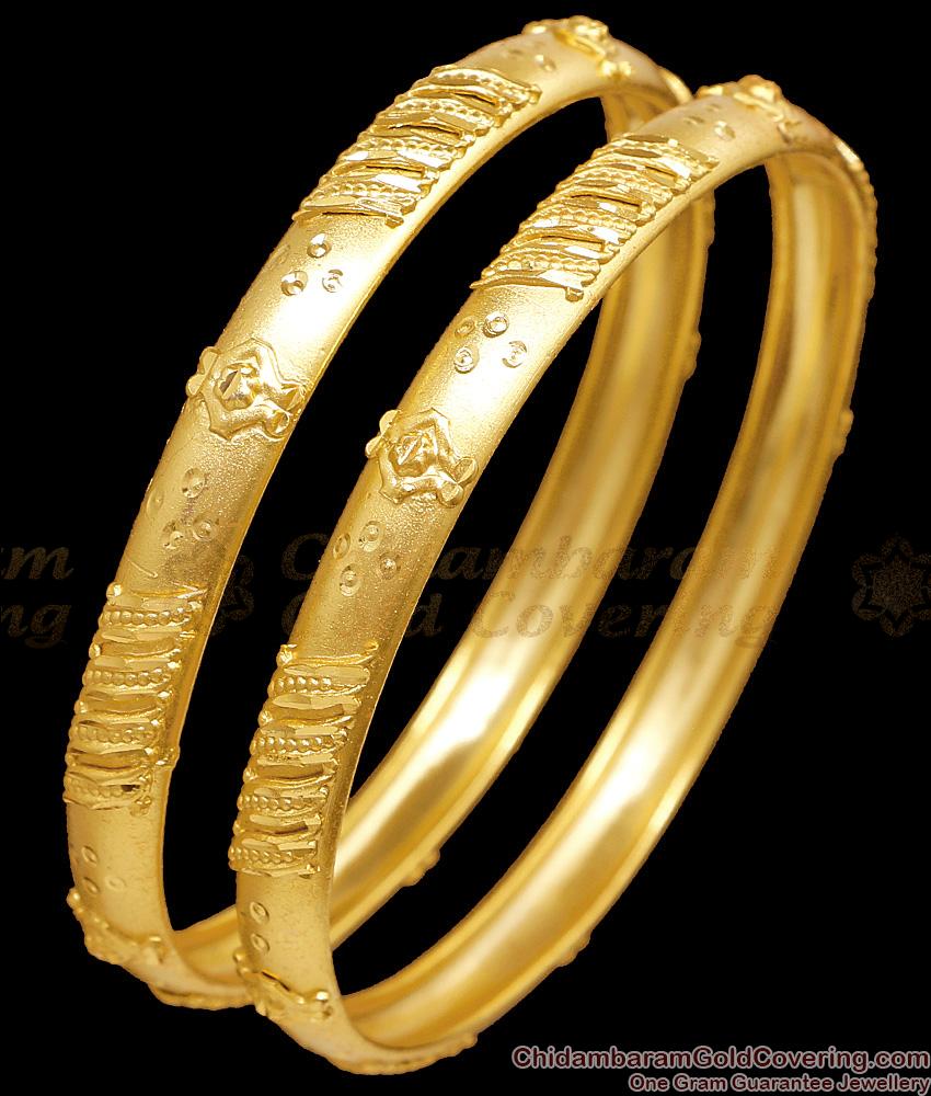 BR2747-2.4 Size Set Of Two Plain Forming Gold Light Weight Bangle Collections Online