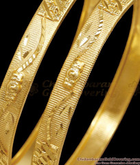 BR2748-2.6 Size Latest Bridal Wear Forming Gold Plain Bangle Floral Design BR2748-2.6 Size Latest Bridal Wear Forming Gold Plain Bangle Floral Design