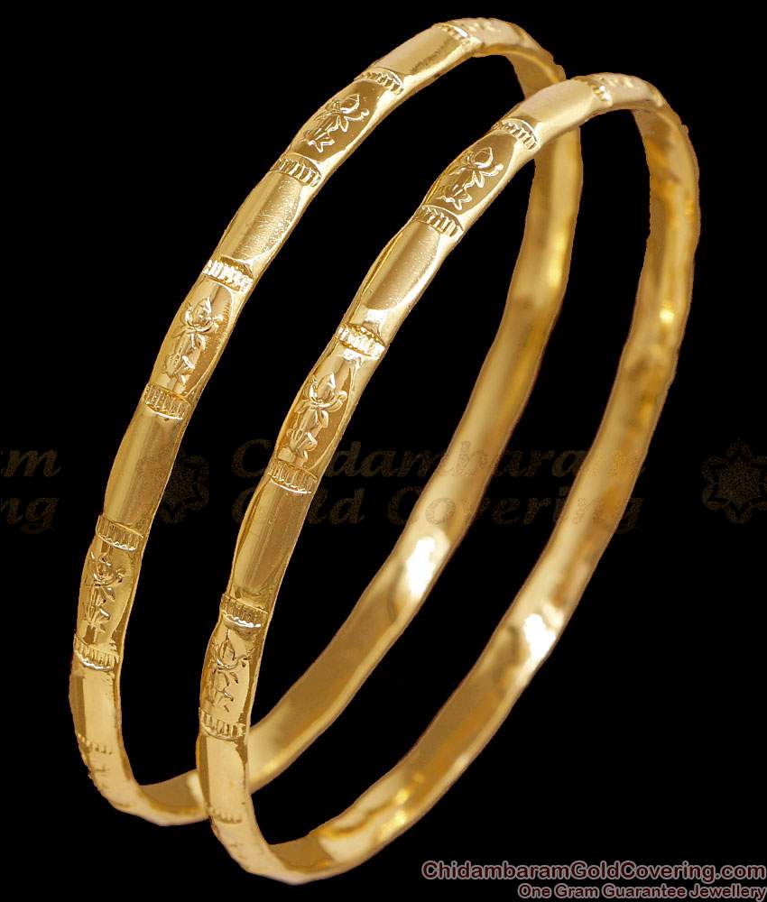 BR2755-2.8 Size Plain Impon 5 Metal Bangle Lakshmi Design For Daily Wear BR2755-2.8 Size Plain Impon 5 Metal Bangle Lakshmi Design For Daily Wear