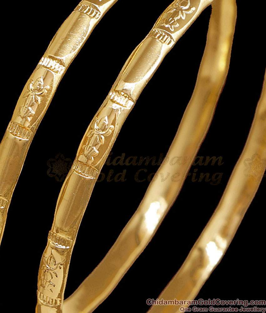 BR2755-2.8 Size Plain Impon 5 Metal Bangle Lakshmi Design For Daily Wear BR2755-2.8 Size Plain Impon 5 Metal Bangle Lakshmi Design For Daily Wear