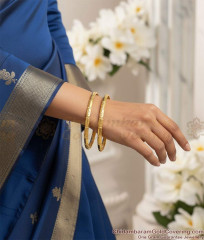 BR2755-2.6 Size Plain Impon 5 Metal Bangle Lakshmi Design For Daily Wear BR2755-2.6 Size Plain Impon 5 Metal Bangle Lakshmi Design For Daily Wear