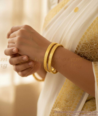 BR2757-2.4 Size Set Of Two Plain Light Weight Impon Bangle Heart Design Online