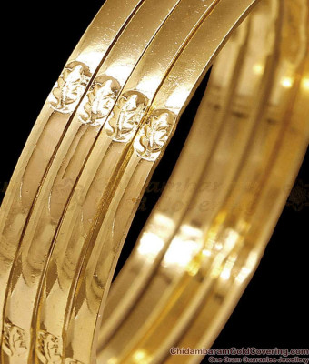 BR2759-2.8 Size High Quality Impon Panchaloha Bangle Leaf Design Without Stone For Women