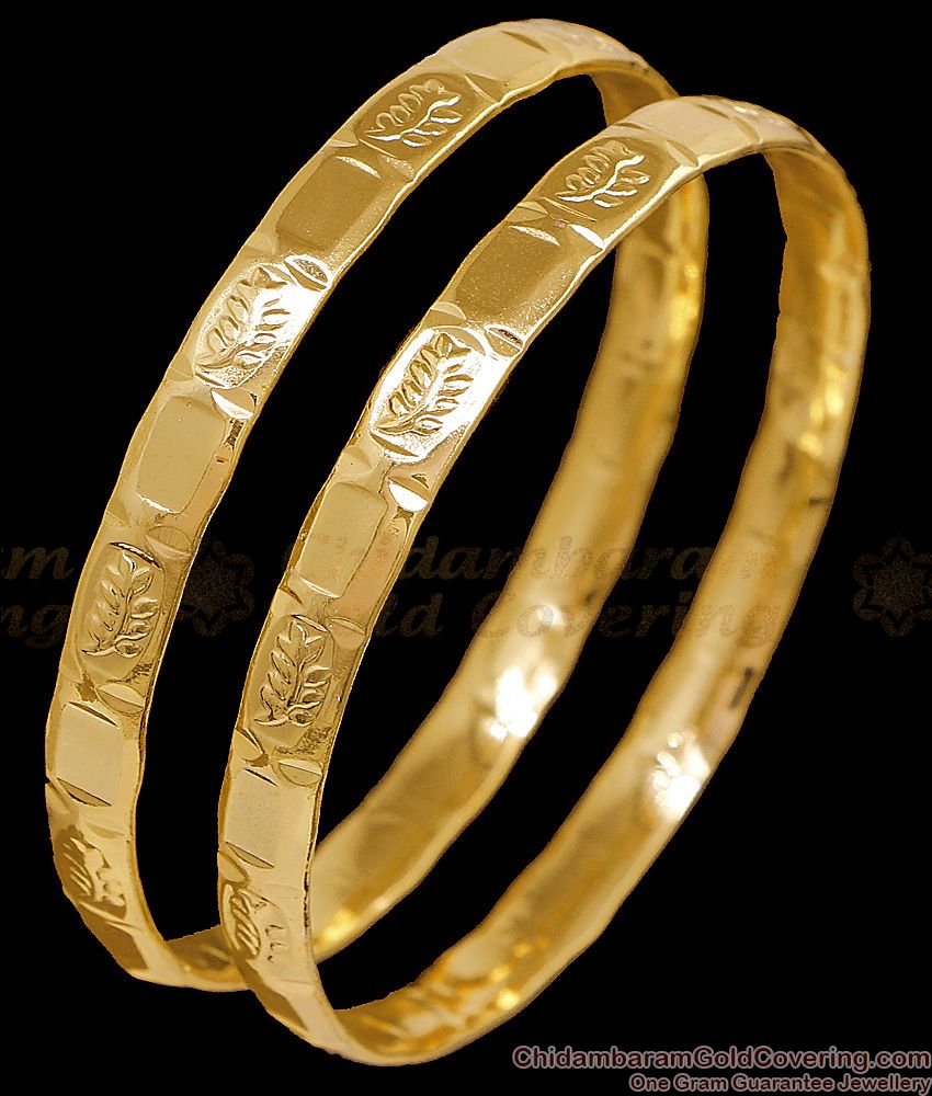 BR2761-2.4 Size Set Of Two Impon Panchaloha Thick Leaf Design For Women BR2761-2.4 Size Set Of Two Impon Panchaloha Thick Leaf Design For Women