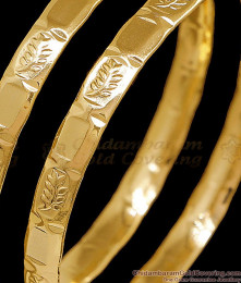 BR2761-2.8 Size Set Of Two Impon Panchaloha Thick Leaf Design For Women BR2761-2.8 Size Set Of Two Impon Panchaloha Thick Leaf Design For Women