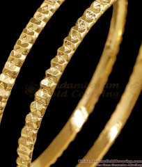 BR2764-2.8 Size Set Of Two Plain Impon Bangle Diamond Cut Design For Daily Wear BR2764-2.8 Size Set Of Two Plain Impon Bangle Diamond Cut Design For Daily Wear