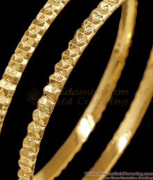 BR2764-2.8 Size Set Of Two Plain Impon Bangle Diamond Cut Design For Daily Wear BR2764-2.8 Size Set Of Two Plain Impon Bangle Diamond Cut Design For Daily Wear