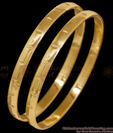 BR2767-2.6 Size Trendy Gold FInish Impon Bangle Machine Cut Design With Price
