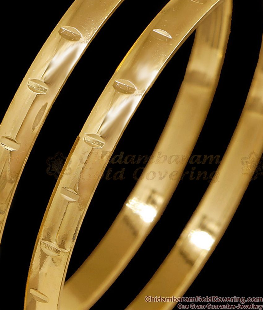 BR2767-2.4 Size Trendy Gold FInish Impon Bangle Machine Cut Design With Price BR2767-2.4 Size Trendy Gold FInish Impon Bangle Machine Cut Design With Price