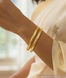 BR2767-2.8 Size Trendy Gold FInish Impon Bangle Machine Cut Design With Price