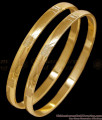 BR2772-2.6 Size Set Of Two Plain Gold Impon Bangle With Subtle Etching Design BR2772-2.6 Size Set Of Two Plain Gold Impon Bangle With Subtle Etching Design