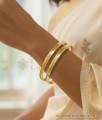 BR2772-2.6 Size Set Of Two Plain Gold Impon Bangle With Subtle Etching Design BR2772-2.6 Size Set Of Two Plain Gold Impon Bangle With Subtle Etching Design