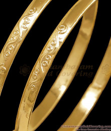 BR2773-2.6 Size Set Of Two Five Metal Impon Bangle Plain Floral Design Online