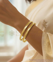 BR2773-2.6 Size Set Of Two Five Metal Impon Bangle Plain Floral Design Online BR2773-2.6 Size Set Of Two Five Metal Impon Bangle Plain Floral Design Online