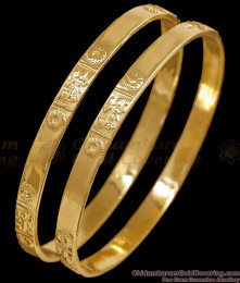 BR2774-2.4 Size Buy Traditional Lakshmi Design Impon Bangle Gold Finish Guarantee Jewelry