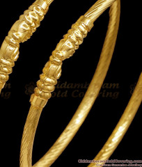 BR2777-2.8 Size Traditional Elepahant Head Gold Plated Bangle Shop Online