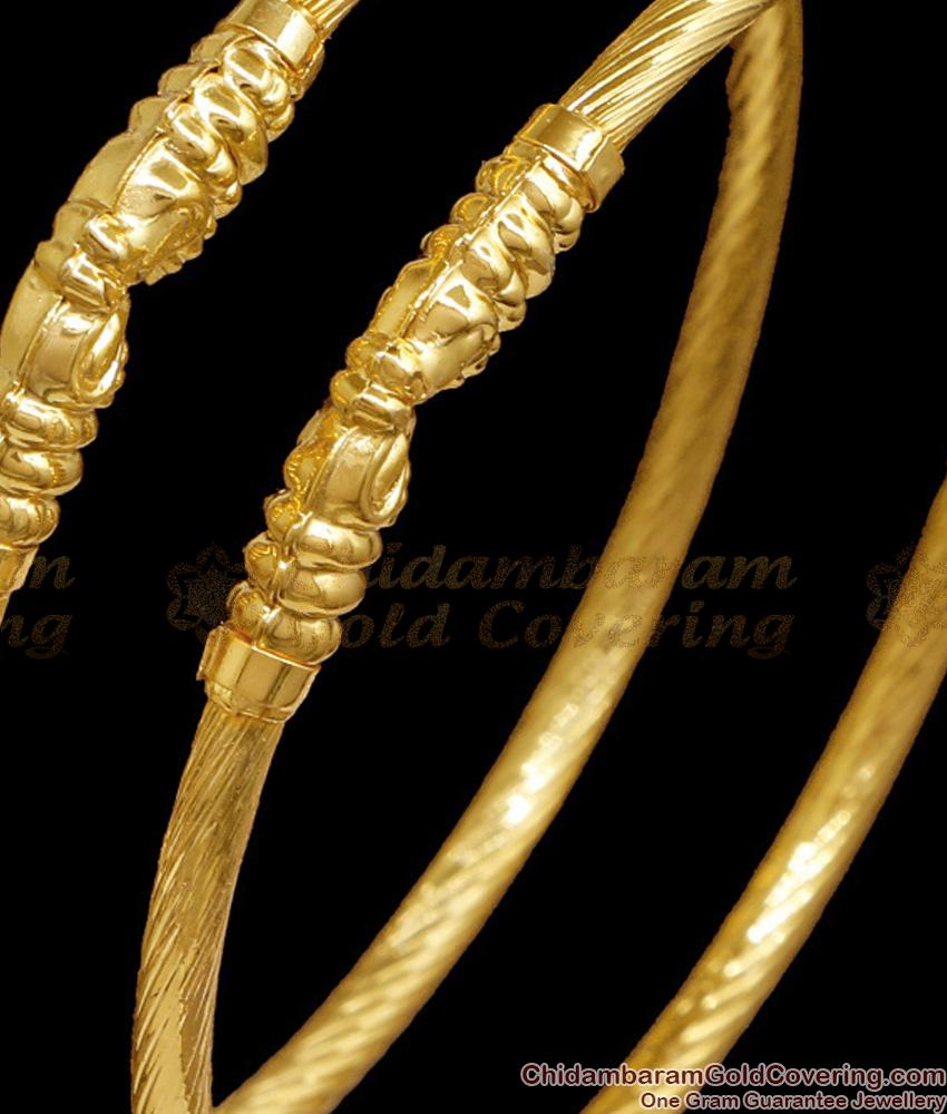 BR2777-2.6 Size Traditional Elepahant Head Gold Plated Bangle Shop Online BR2777-2.6 Size Traditional Elepahant Head Gold Plated Bangle Shop Online