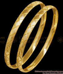 BR2779-2.4 Size Textured Diamond Cut Gold Plated Bangle Set For Women Fashion BR2779-2.4 Size Textured Diamond Cut Gold Plated Bangle Set For Women Fashion