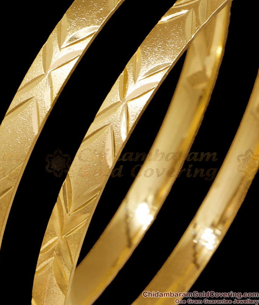 BR2780-2.6 Size New Arrival Matt Finish Micro Gold Polish Bangle Collections