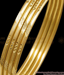 BR2782-2.4 Size Set Of Four Real Gold Design Bangle Matt Finish Design