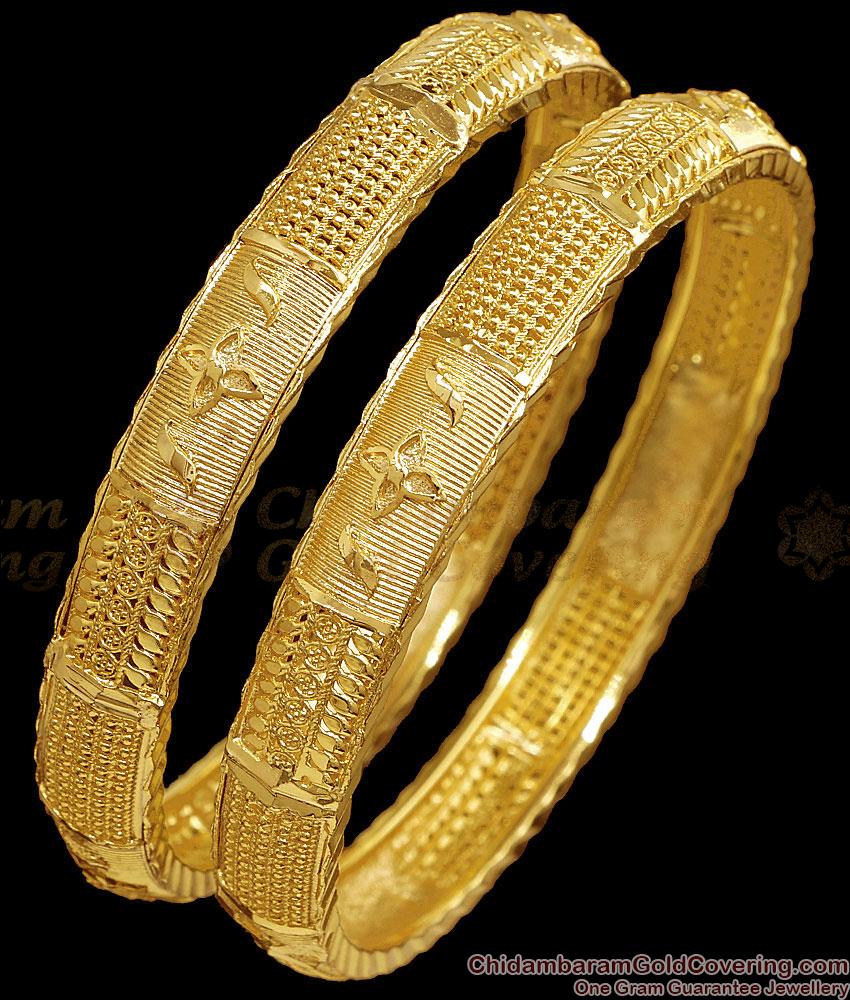 BR2784-2.4 Size Broad Traditional Textured Gold Imitation Bangle Bridal Wear BR2784-2.4 Size Broad Traditional Textured Gold Imitation Bangle Bridal Wear