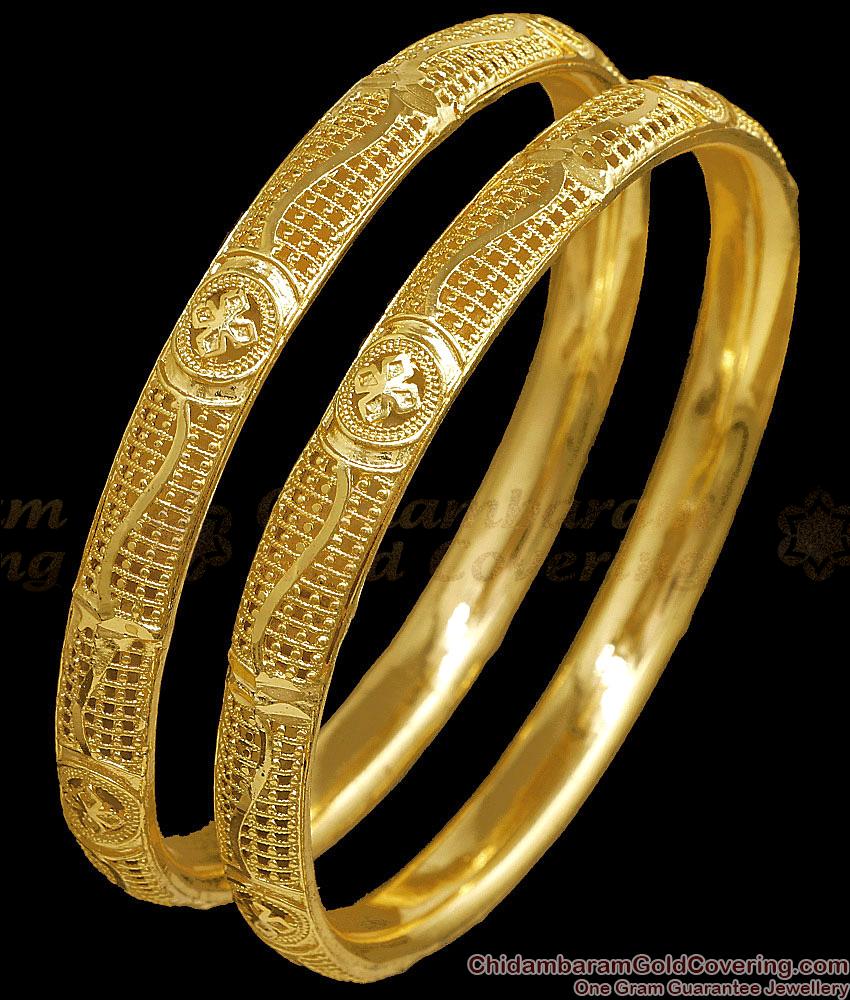 BR2785-2.8 Size Set Of 2 Micro Gold Plated Bangle Design For Women Fashions BR2785-2.8 Size Set Of 2 Micro Gold Plated Bangle Design For Women Fashions