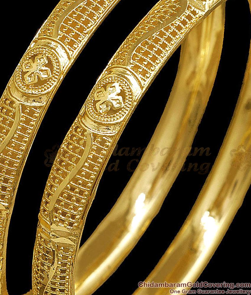BR2785-2.8 Size Set Of 2 Micro Gold Plated Bangle Design For Women Fashions BR2785-2.8 Size Set Of 2 Micro Gold Plated Bangle Design For Women Fashions