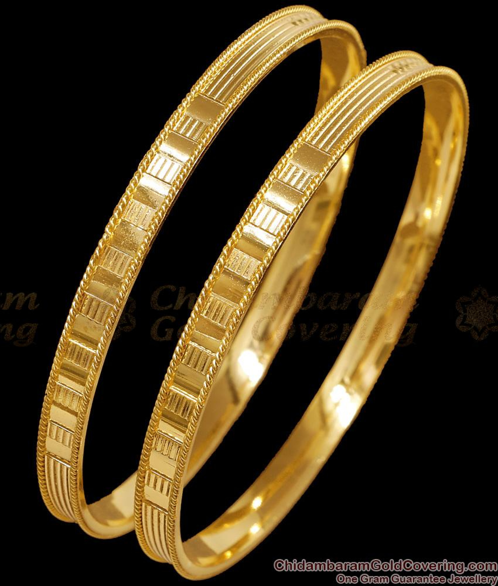 BR2788-2.6 Size Simple Gold Design Light Weight Bangle Without Stones