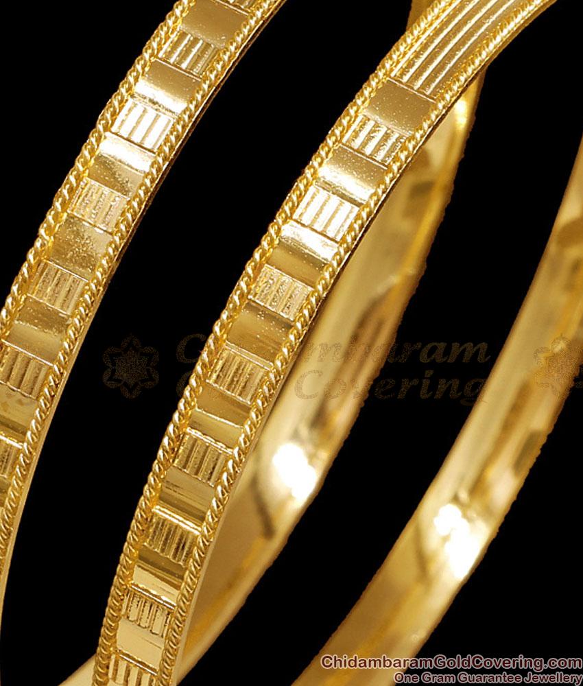 BR2788-2.6 Size Simple Gold Design Light Weight Bangle Without Stones BR2788-2.6 Size Simple Gold Design Light Weight Bangle Without Stones