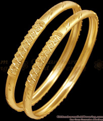 BR2789-2.4 Size Matte Finish Two Gram Gold Bangle Bridal Jewelry Designs