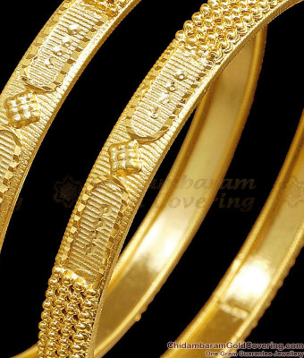 BR2790-2.8 Size Set Of 2 Bridal Wear Forming Gold Bangle Design For Women