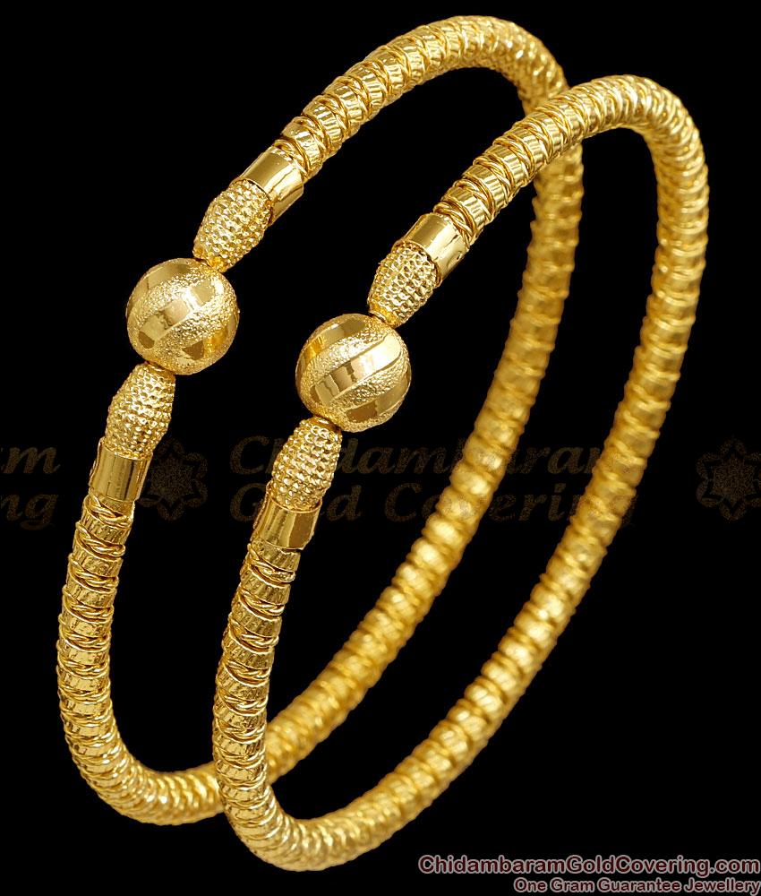 BR2793-2.8 Size Buy Gold Plated Kada Style Bangle Ball Design For Festive Wear Online BR2793-2.8 Size Buy Gold Plated Kada Style Bangle Ball Design For Festive Wear Online