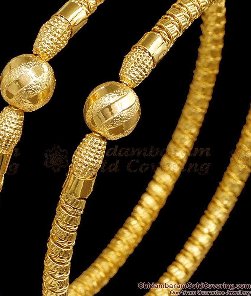 BR2793-2.8 Size Buy Gold Plated Kada Style Bangle Ball Design For Festive Wear Online BR2793-2.8 Size Buy Gold Plated Kada Style Bangle Ball Design For Festive Wear Online