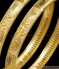 BR2794-2.8 Size High Quality Micro Gold Polish Bangle Floral Design Without Stone BR2794-2.8 Size High Quality Micro Gold Polish Bangle Floral Design Without Stone