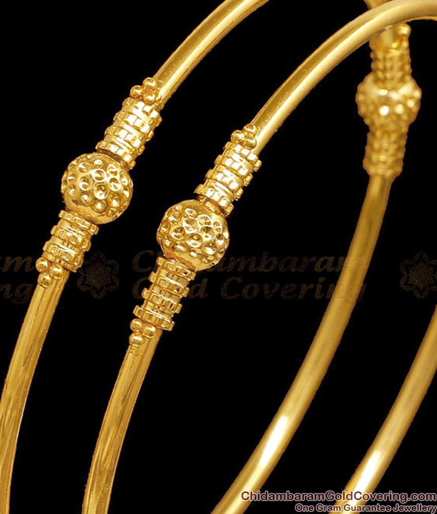 BR2809-2.8 Set Of Two Latest Milagu Mani Gold Plated Bangle Design Without Stone BR2809-2.8 Set Of Two Latest Milagu Mani Gold Plated Bangle Design Without Stone