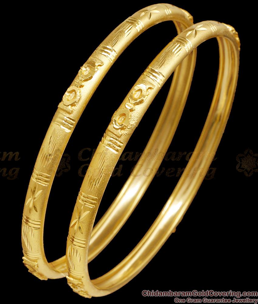 BR2811-2.4 Size Elegant Forming Plain Bangle 2 Gram Gold Bangle Bridal Wear