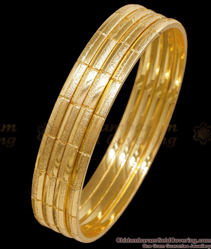 BR2816-2.10 Size Set Of Four Plain One Gram Gold Bangle For Daily Wear BR2816-2.10 Size Set Of Four Plain One Gram Gold Bangle For Daily Wear