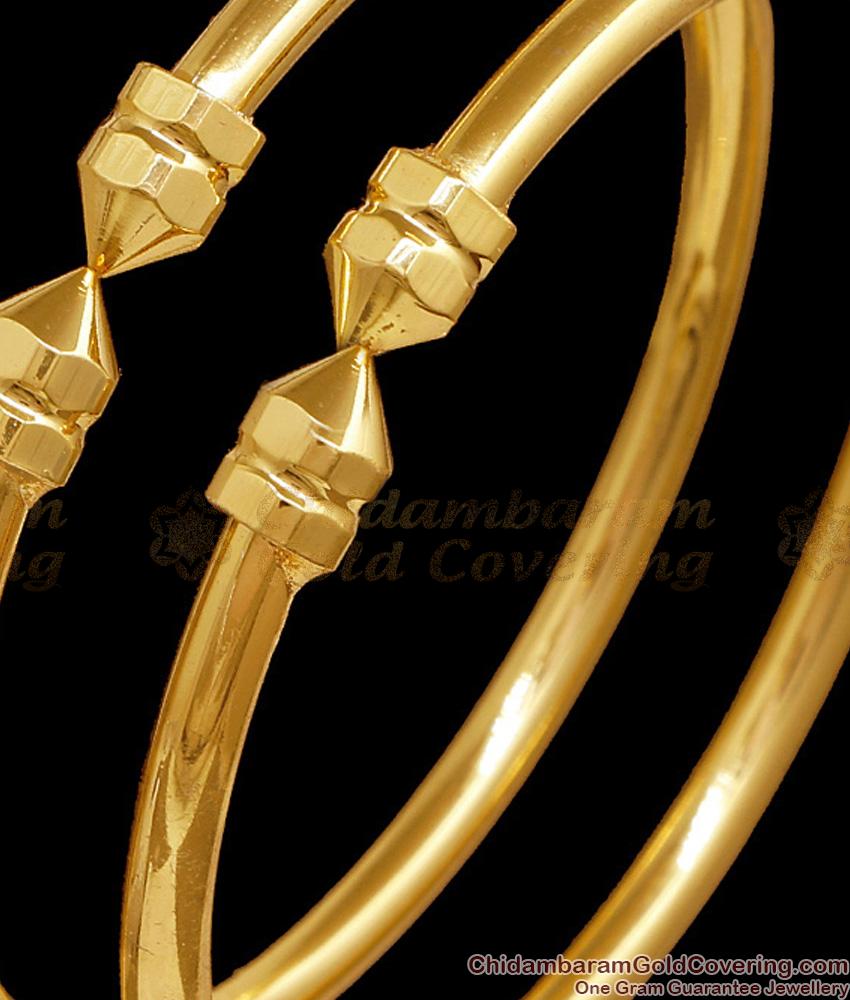 BR2817-2.10 Set Of Two Beautiful Micro Gold Polish Bangle Plain Design Online BR2817-2.10 Set Of Two Beautiful Micro Gold Polish Bangle Plain Design Online