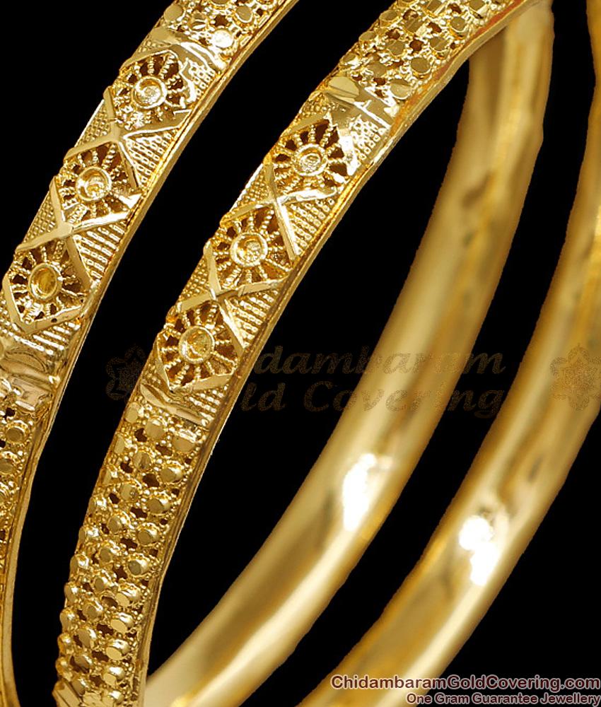 BR2824-2.10 Set Of Two One Gram Gold Plain Bangle Design For Women Fashion BR2824-2.10 Set Of Two One Gram Gold Plain Bangle Design For Women Fashion