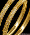 BR2825-2.4 Size Real Gold Tone Light Weight Bangle Floral Design Shop Online