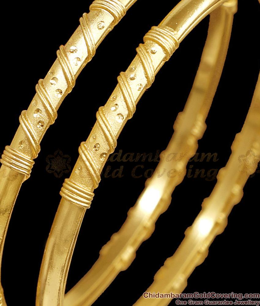 BR2826-2.6 Size Buy High Quality Two Gram Gold Bangle Thread Design For Wedding