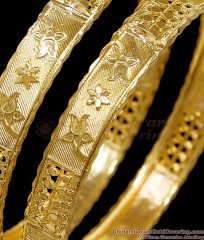 BR2833-2.4 Size Plain 1 Gram Gold Plated Bangle Bridal Wear Collections Online