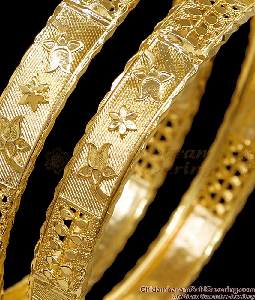 BR2833-2.8 Size Plain 1 Gram Gold Plated Bangle Bridal Wear Collections Online