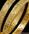 BR2834-2.8 Set Of Two New Arrival Machine Cut Micro Gold Plated Bangle Without Stone